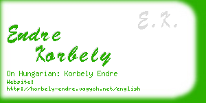 endre korbely business card